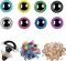 160PCS 12mm Glitter Safety Eyes for Amigurumi, Multicolor Plastic Crochet Doll Eyes with Washers for Plush Toys, Stuffed Animals & DIY Crafts